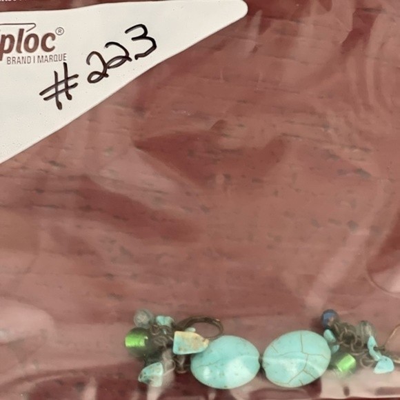 Fashion Jewelry Blue Faux Turquoise Dangle Earrings # 223 - Picture 4 of 4